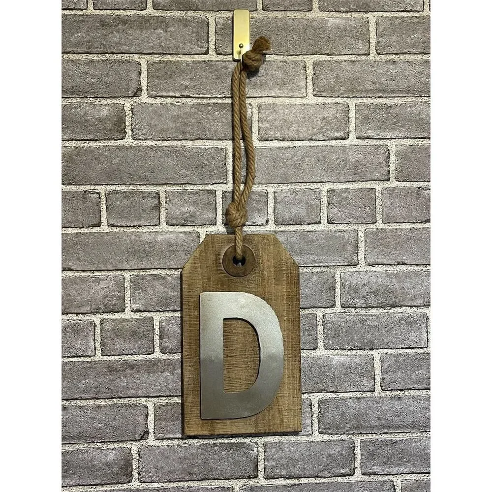 Rustic Wood & Metal Wall Mask Brown Decor for Living Room/Entryway